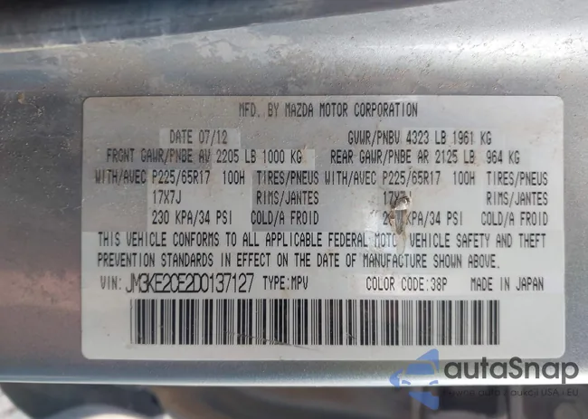 JM3KE2CE2D0137127: 43778272