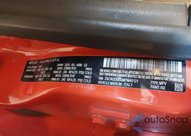 ZACNJDBB0MPM49121: 43778427