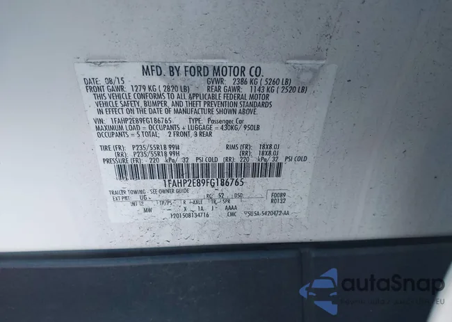 1FAHP2E89FG186765: 43777581