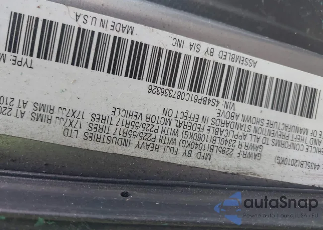 4S4BP61C087336326: 43777629