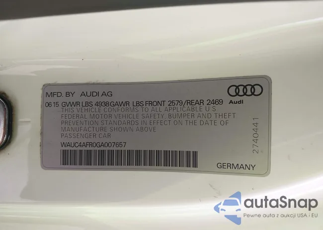 WAUC4AFR0GA007657: 43777645