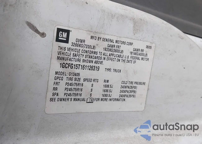 1GCFG15T161126319: 43777650