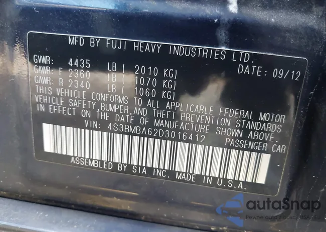 4S3BMBA62D3016412: 43779347