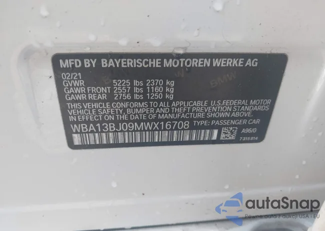 WBA13BJ09MWX16708: 43779506