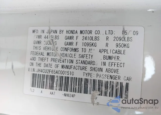 JH4CU2F65AC001510: 43779521