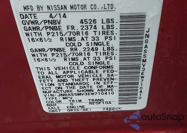 JN8AS5MV3EW710410: 43778737