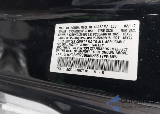 5FNRL5H92CB069258: 43778751