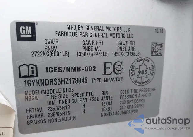 1GYKNDRS5HZ178946: 43778811