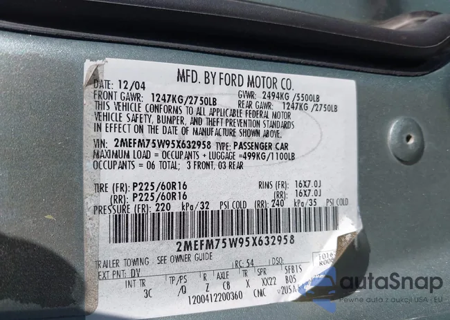 2MEFM75W95X632958: 43780030