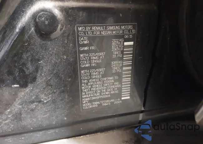 KNMAT2MV6FP551904: 43780158