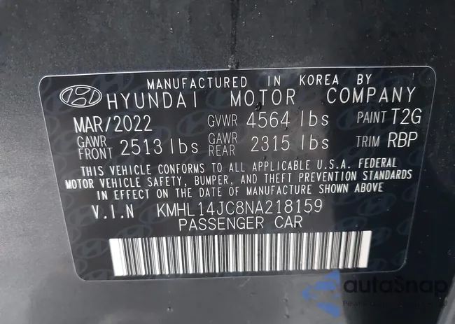 KMHL14JC8NA218159: 43780186