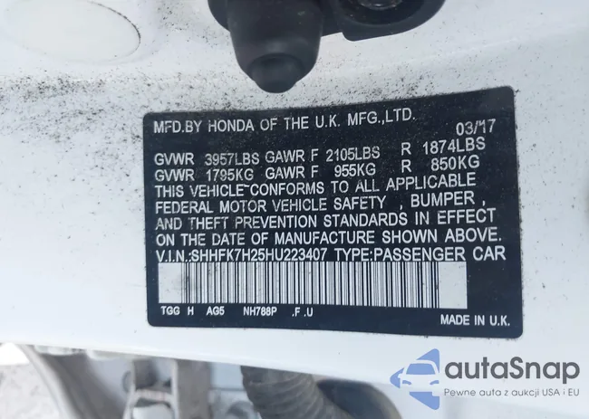 SHHFK7H25HU223407: 43780221