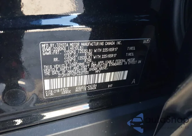 2T3H1RFV2PC237765: 43780237