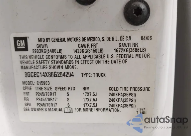 3GCEC14X86G254294: 43780247