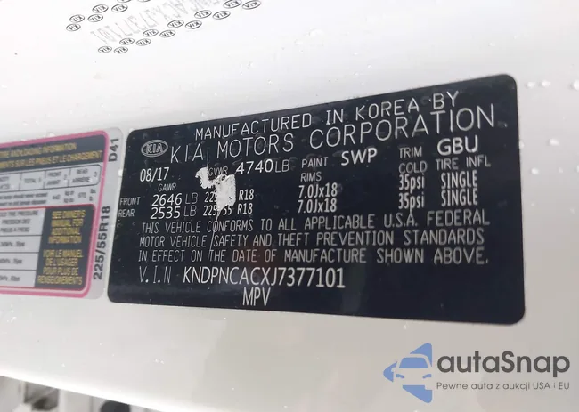 KNDPNCACXJ7377101: 43780284