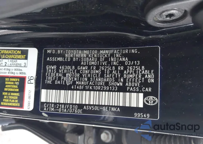 4T4BF1FK1DR299133: 43780394