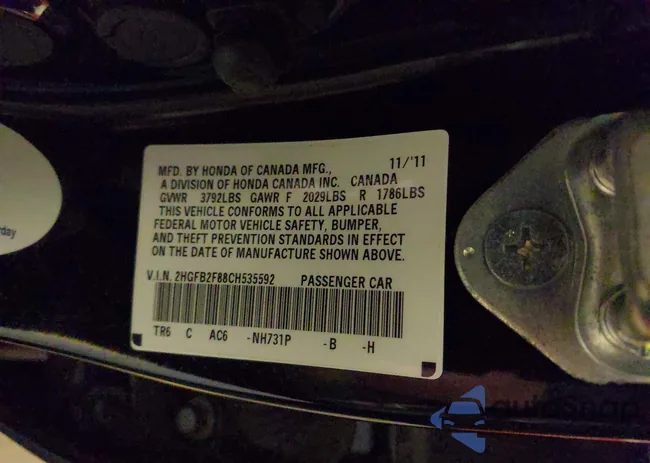 2HGFB2F88CH535592: 43780452