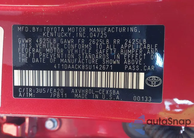 4T1DAACK8SU142671: 43780461