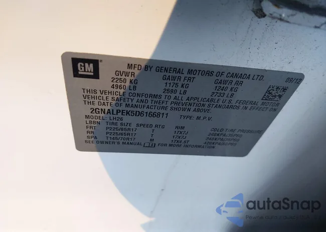 2GNALPEK5D6166811: 43779605
