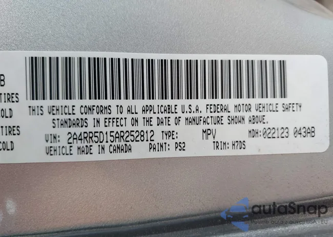 2A4RR5D15AR252812: 43779670