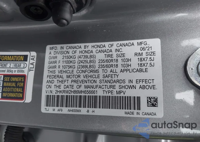 2HKRW2H86MH656661: 43779941