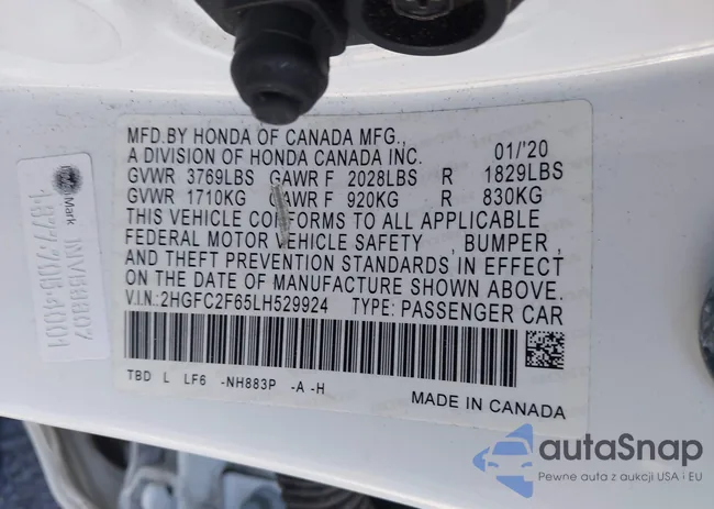 2HGFC2F65LH529924: 43780964