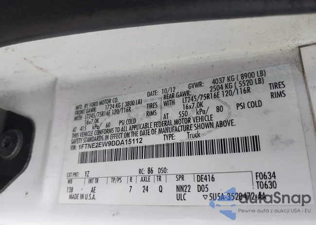 1FTNE2EW9DDA15112: 43781070