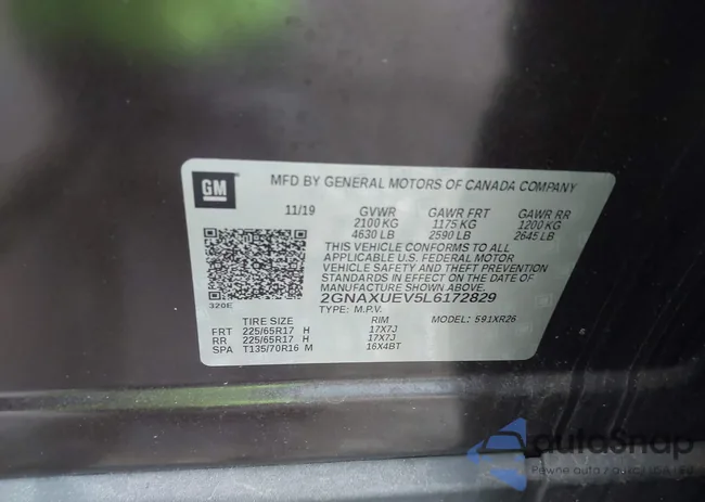 2GNAXUEV5L6172829: 43781148