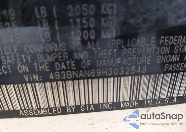4S3BNAN69H3032548: 43781153