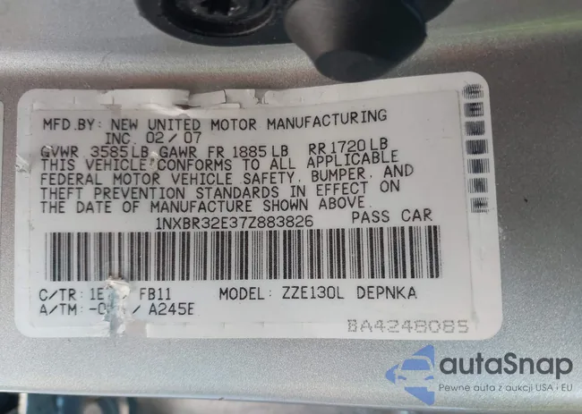 1NXBR32E37Z883826: 43781356