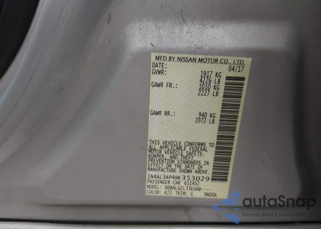 1N4AL3AP4HN353029: 43781431