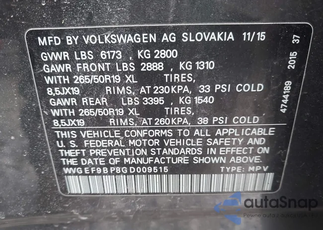 WVGEF9BP8GD009515: 43780821