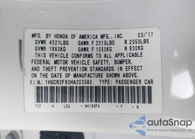 1HGCR2F90HA203580: 43780826