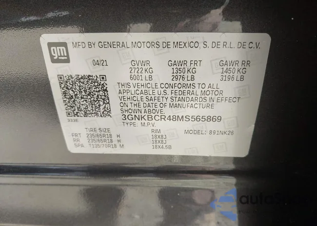 3GNKBCR48MS565869: 43780830