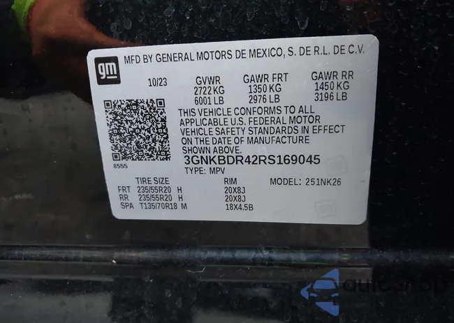 3GNKBDR42RS169045: 43780853