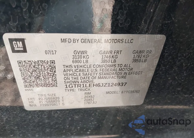 1GTR1LEH6JZ124937: 43780892