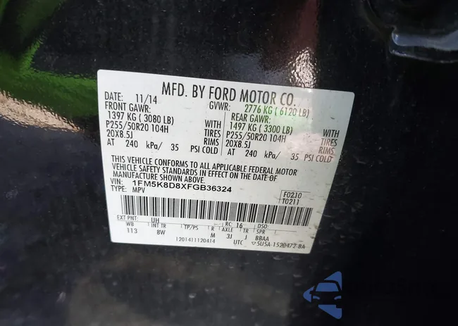 1FM5K8D8XFGB36324: 43780903