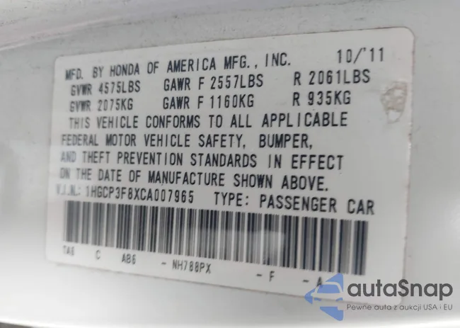 1HGCP3F8XCA007965: 43782136