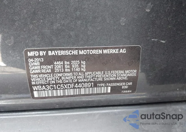 WBA3C1C5XDF440891: 43782142