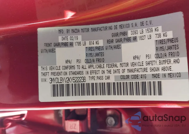 3MYDLBYV2KY522238: 43782271