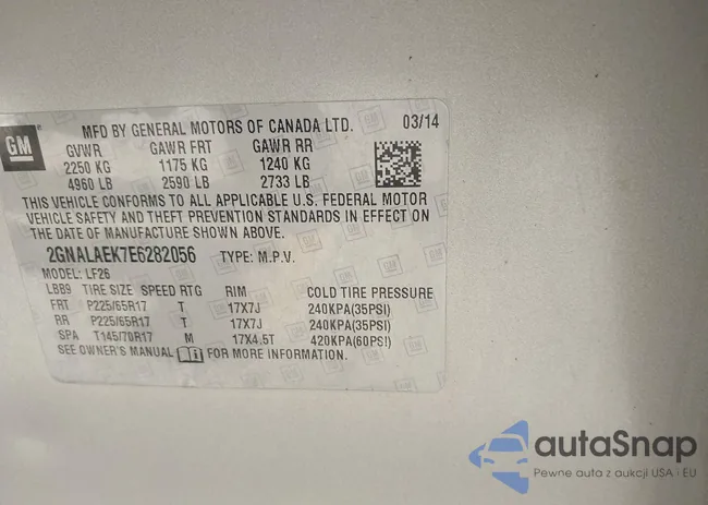 2GNALAEK7E6282056: 43782295