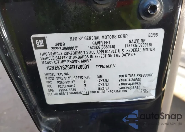 1GNEK13Z86R120091: 43782361