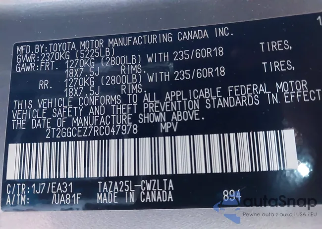 2T2GGCEZ7RC047978: 43782420