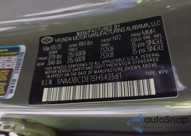 5NMJBCDE1SH543561: 43781645