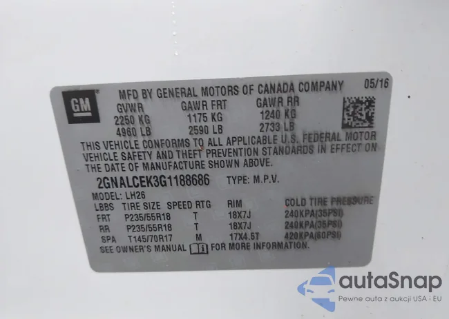 2GNALCEK3G1188686: 43781843