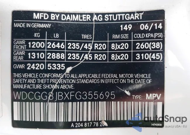 WDCGG8JBXFG355695: 43783118