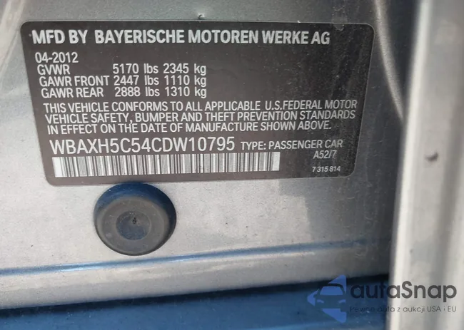 WBAXH5C54CDW10795: 43783128