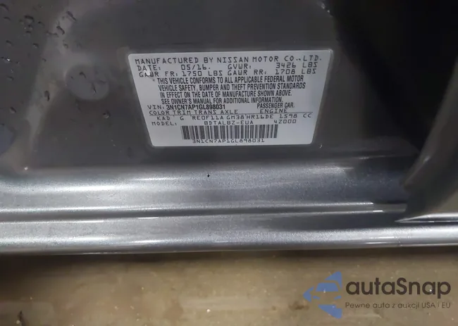 3N1CN7AP1GL898031: 43783259