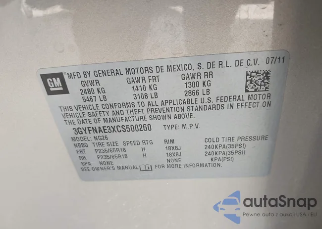 3GYFNAE3XCS500260: 43783286