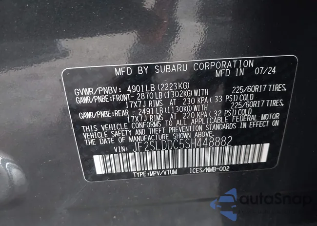 JF2SLDDC5SH448882: 43783304